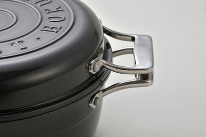 HAMON（波紋-はもん）鋳物鍋 琺瑯鍋 無水調理鍋 ガス火用/IH対応 21cm 全3色