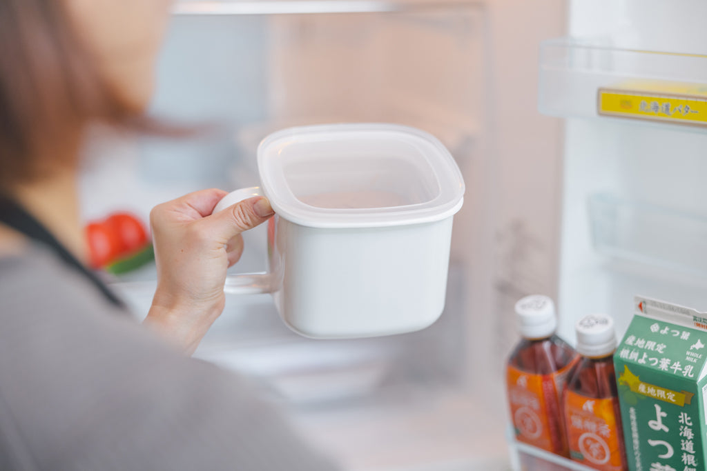 FUJIHORO（富士ホーロー）角型みそポット ホワイト