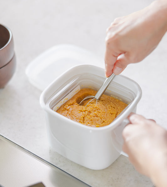 FUJIHORO（富士ホーロー）角型みそポット ホワイト