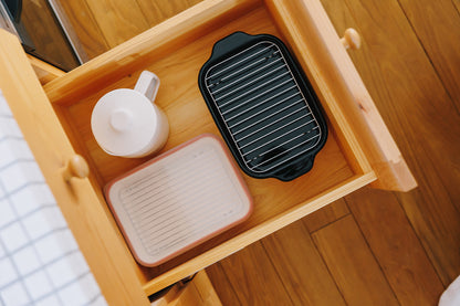 FUJIHORO（富士ホーロー）IH対応 角型天ぷら鍋ワイド フライヤーネット付き ホワイト