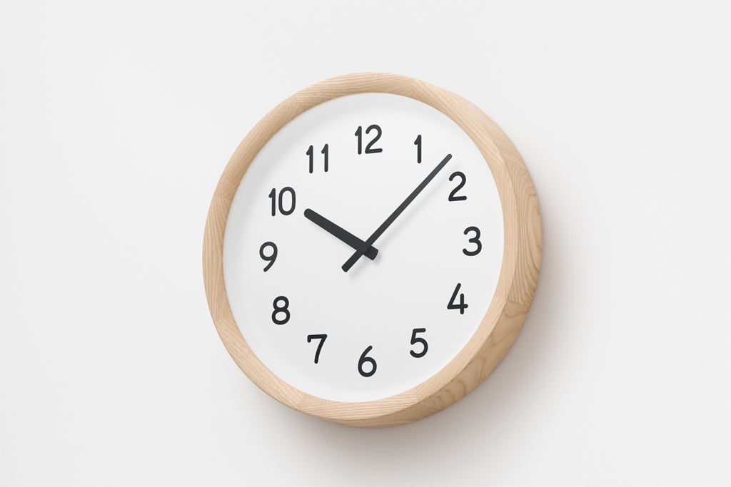 Lemnos basin number（ベイスン ナンバー）ナチュラル 壁掛け時計 PIL23-04 NT