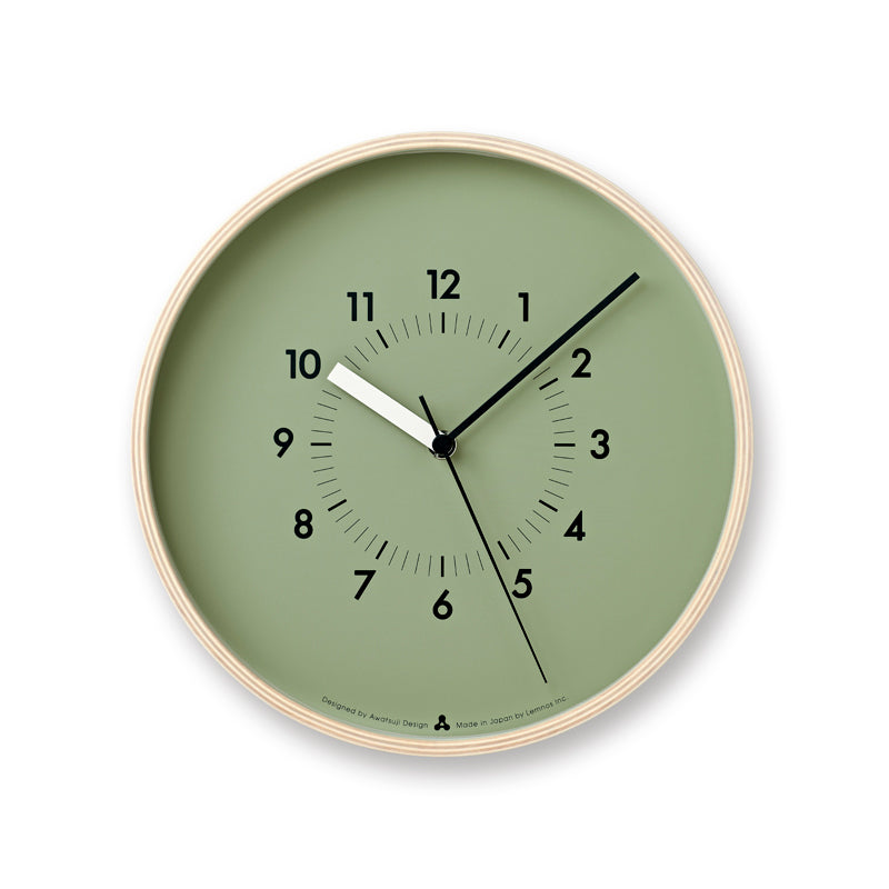 Lemnos SOSO（ソソ） グレー/ブルー/グリーン/オレンジ 掛け時計 AWA13-06