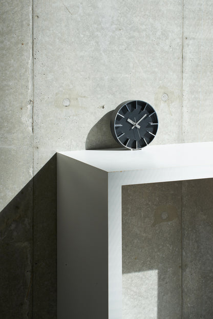 Lemnos Edge Clock（エッジ クロック）ブラック 掛け置き兼用 AZ-0116 BK