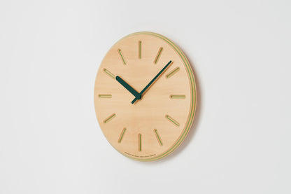 Lemnos Paper-Wood CLOCK（ペーパーウッド クロック）グリーン・line 掛け時計  DRL19-06 GN