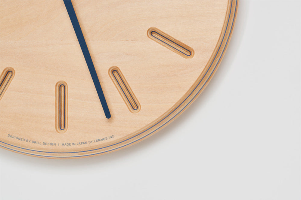 Lemnos Paper-Wood CLOCK（ペーパーウッド クロック）ネイビー・line 掛け時計  DRL19-06 NV