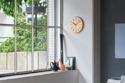Lemnos Paper-Wood CLOCK（ペーパーウッド クロック）オレンジ・line 掛け時計  DRL19-06 OR