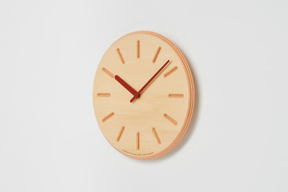 Lemnos Paper-Wood CLOCK（ペーパーウッド クロック）オレンジ・line 掛け時計  DRL19-06 OR