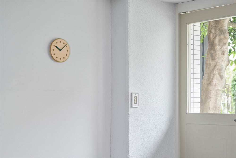 Lemnos Paper-Wood CLOCK（ペーパーウッド クロック）グリーン・dot 掛け時計  DRL19-07 GN