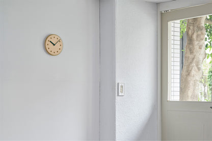Lemnos Paper-Wood CLOCK（ペーパーウッド クロック）グリーン・dot 掛け時計  DRL19-07 GN