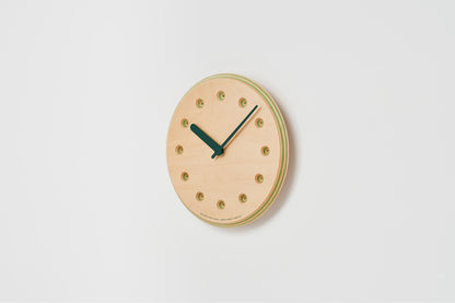 Lemnos Paper-Wood CLOCK（ペーパーウッド クロック）グリーン・dot 掛け時計  DRL19-07 GN
