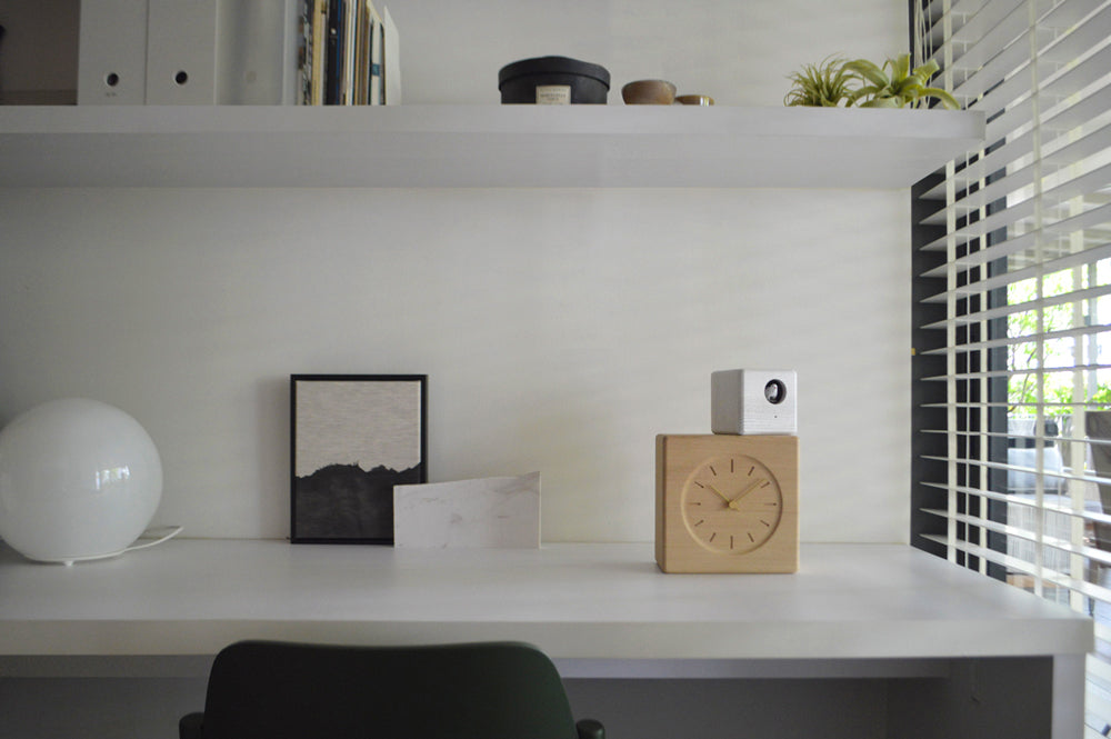 Lemnos Cubist Cuckoo Clock（キュビスト カッコークロック）ナチュラル＋ホワイト 置き時計  GTS19-04 A