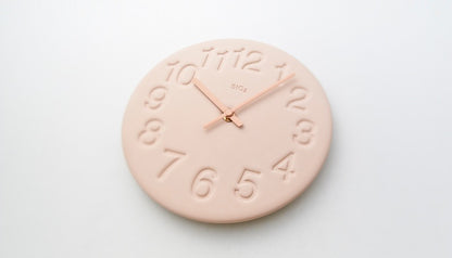 Lemnos 珪藻土の時計 ピンク 掛け時計 LC11-08 PK