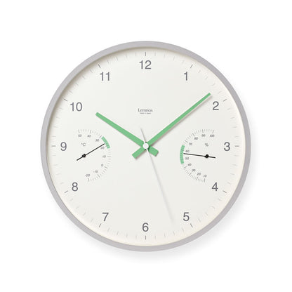Lemnos BROTE（ブローテ）ホワイト 温湿度計付 壁掛け時計 LC24-05 WH