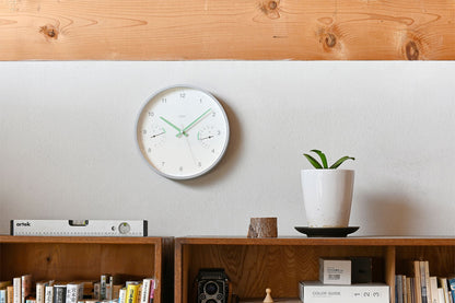 Lemnos BROTE（ブローテ）ホワイト 温湿度計付 壁掛け時計 LC24-05 WH