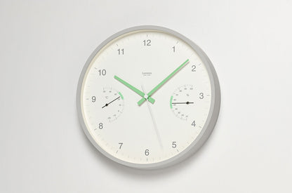 Lemnos BROTE（ブローテ）ホワイト 温湿度計付 壁掛け時計 LC24-05 WH