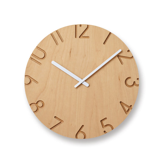 Lemnos CARVED WOOD BIRCH（カーヴド ウッド バーチ）掛け時計 NTL16-05