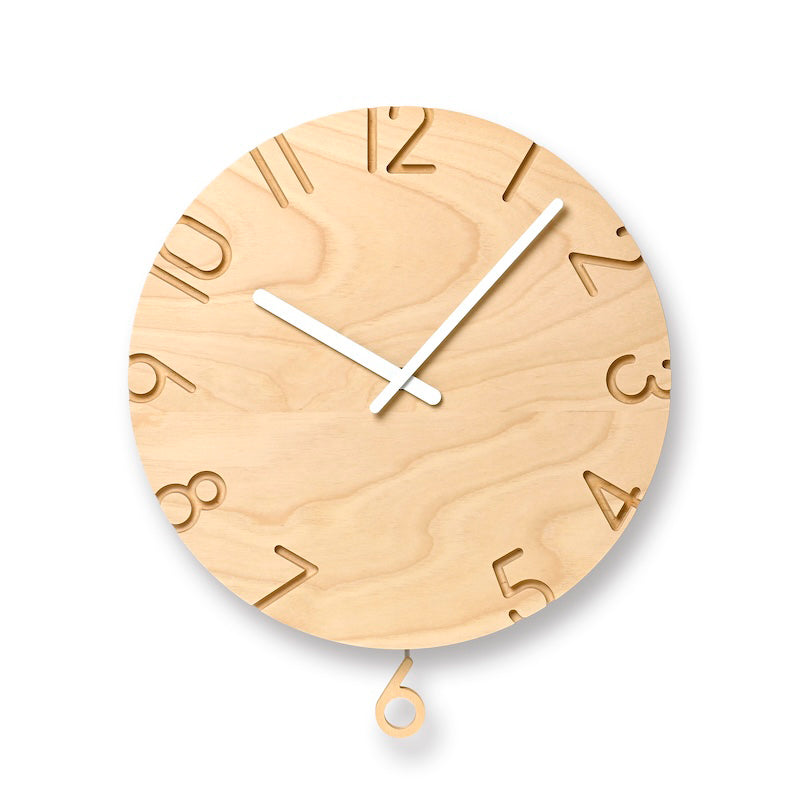 Lemnos CARVED SWING WOOD（カーヴド スウィング ウッド） 壁掛け時計 NTL24-18 ＜ラッピング対象外＞