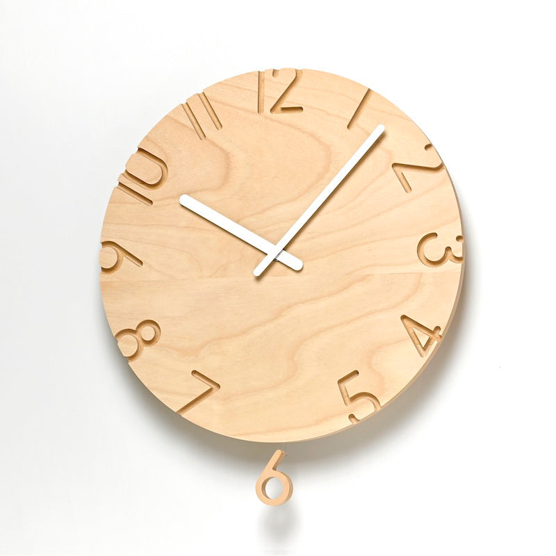 Lemnos CARVED SWING WOOD（カーヴド スウィング ウッド） 壁掛け時計 NTL24-18 ＜ラッピング対象外＞