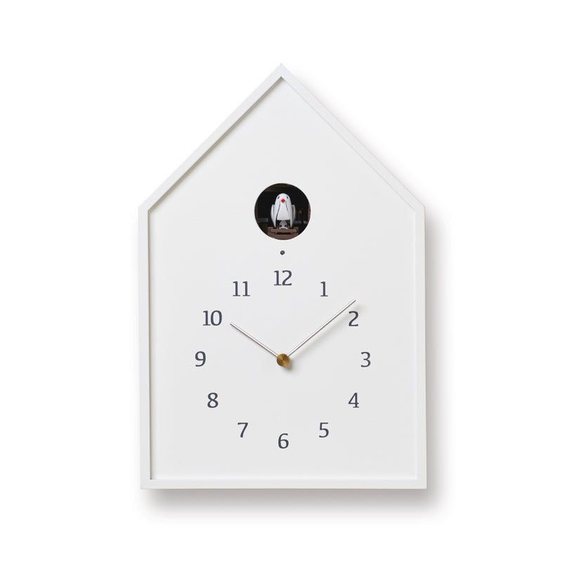 Lemnos Birdhouse Clock（バードハウス クロック）カッコー時計 ホワイト 掛け置き兼用  NY16-12 WH