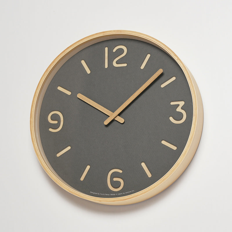 Lemnos THOMSON PAPER（トムソン ペーパー）チャコールグレー 掛け時計 NY18-15 GY