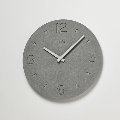 Lemnos 珪藻土の時計（掻き落とし） グレー 掛け時計 NY21-03 GY