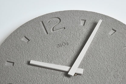Lemnos 珪藻土の時計（掻き落とし） グレー 掛け時計 NY21-03 GY