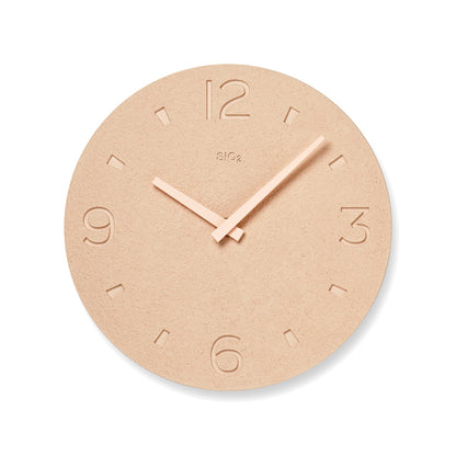 Lemnos 珪藻土の時計（掻き落とし） ピンク 掛け時計 NY21-03 PK