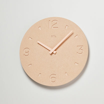 Lemnos 珪藻土の時計（掻き落とし） ピンク 掛け時計 NY21-03 PK