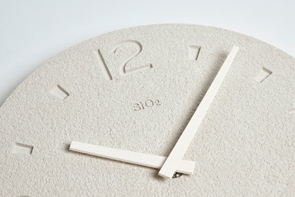 Lemnos 珪藻土の時計（掻き落とし） ホワイト 掛け時計 NY21-03 WH