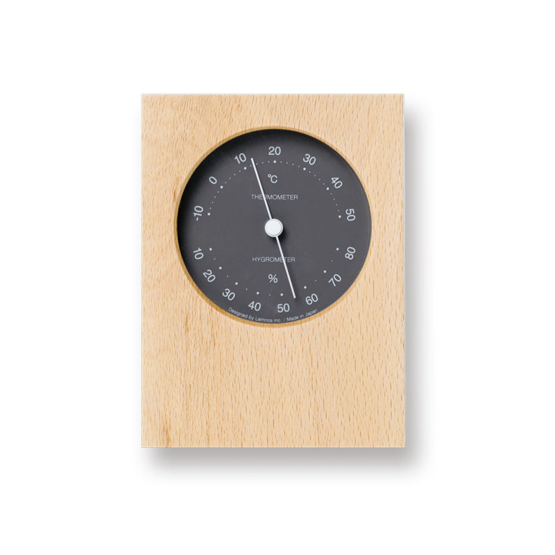 Lemnos DUO（デュオ）ホワイト/グレー  温湿度計 PTH10-23