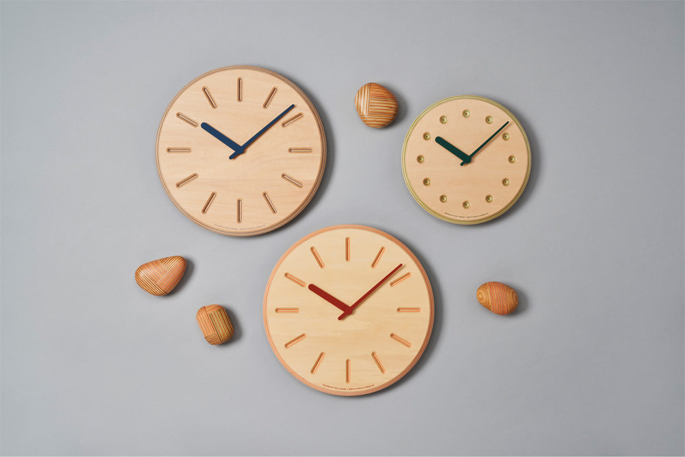 Lemnos Paper-Wood CLOCK（ペーパーウッド クロック）ネイビー・line 掛け時計  DRL19-06 NV