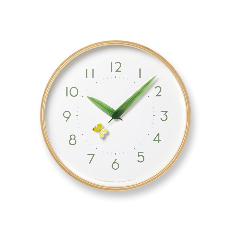 Lemnos とまり木の時計 モンキチョウ 掛け時計  SUR18-16 MONKI