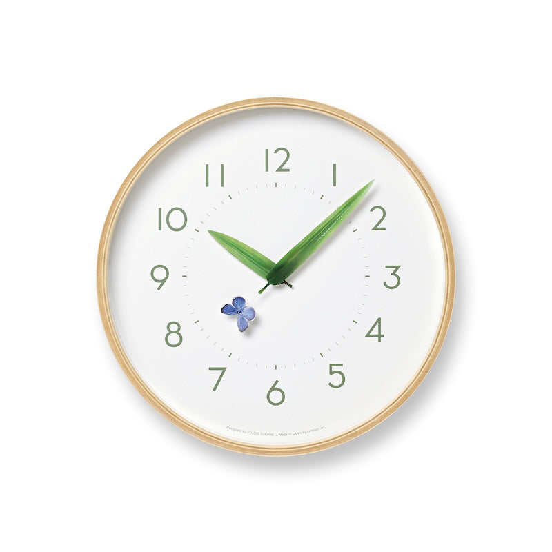 Lemnos とまり木の時計 ルリシジミ 掛け時計  SUR18-16 RURI