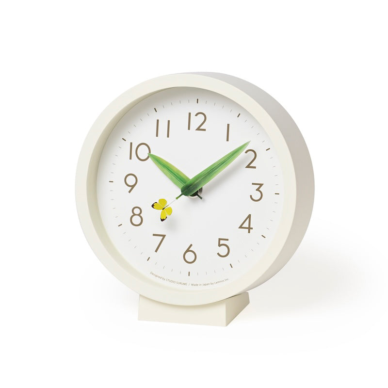 Lemnos とまり木の時計 mini モンキチョウ 掛け置き兼用  SUR20-06 MONKI