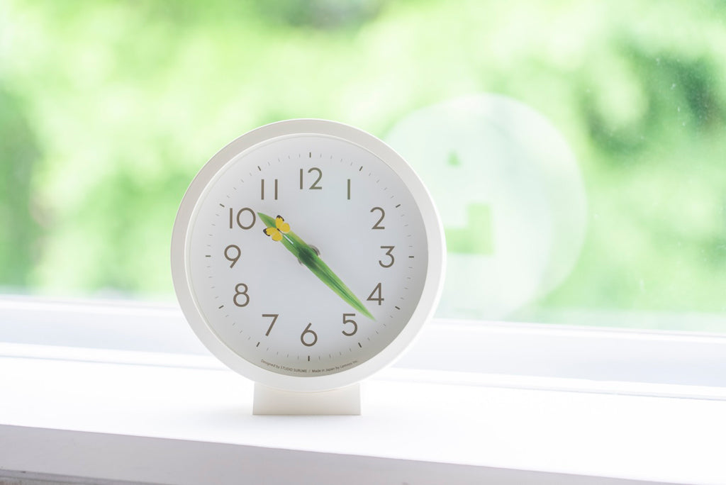 Lemnos とまり木の時計 mini モンキチョウ 掛け置き兼用  SUR20-06 MONKI