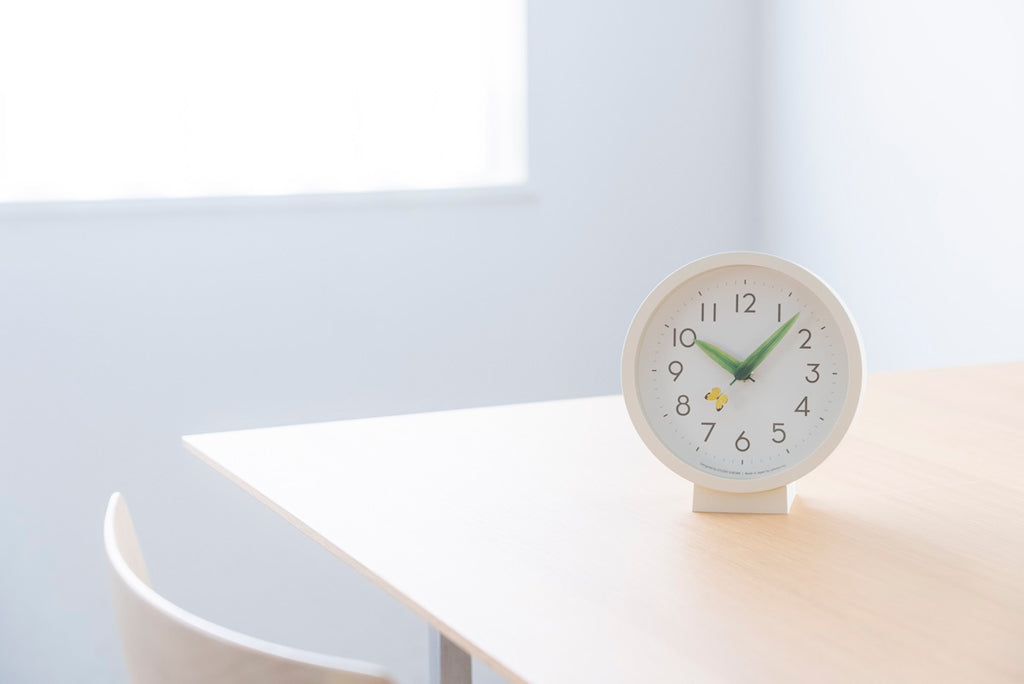 Lemnos とまり木の時計 mini モンキチョウ 掛け置き兼用  SUR20-06 MONKI