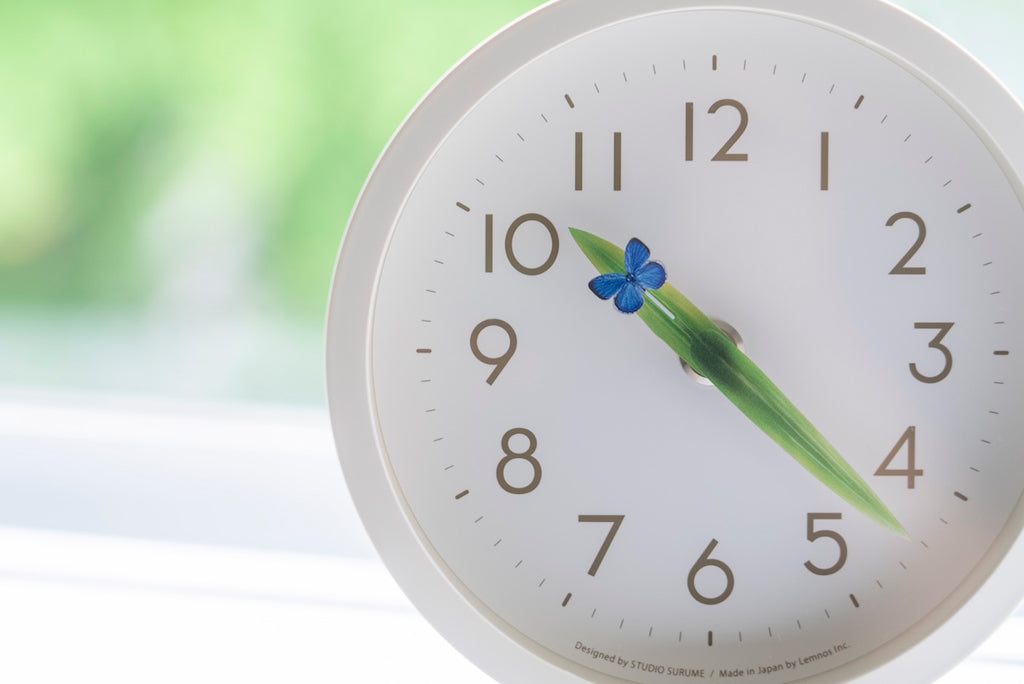 Lemnos とまり木の時計 mini ルリシジミ 掛け置き兼用  SUR20-06 RURI