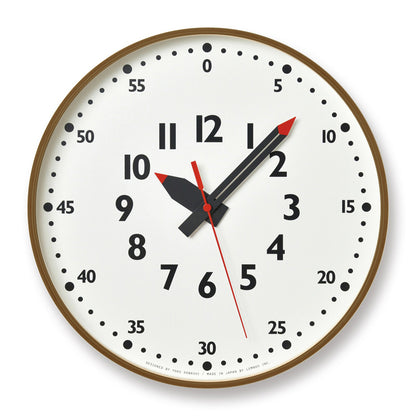 Lemnos fun pun clock  [ ふんぷんくろっく ]  掛時計 Lサイズ ナチュラル/ブラウン  ＜ラッピング対象外＞