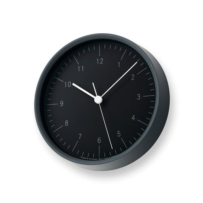 Lemnos City Pop （シティポップ）ブラック 壁掛け時計 YK23-03 BK