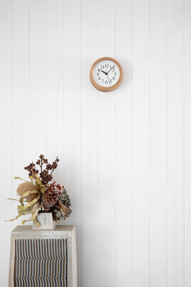 Lemnos Clock B Small OAK（クロック ビー スモール オーク）掛け時計 YK24-15