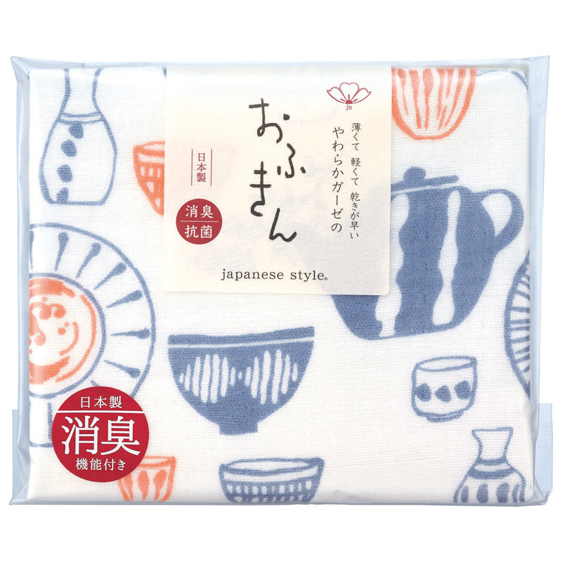 japanese style やわらかガーゼのふきん 日本製 泉州 抗菌防臭コットン使用 全8種  ループ付き
