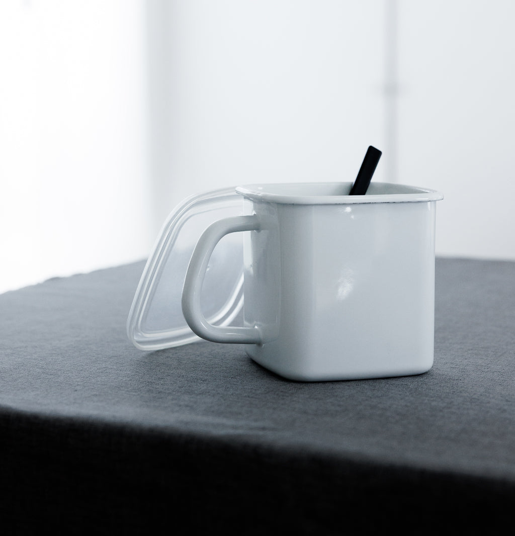 野田琺瑯 White Series 持ち手付 ストッカー《 角型 L 》 シール蓋付  日本製