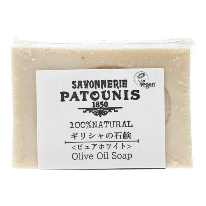 PATOUNIS（パトーニス）バージンオリーブオイル100％ ギリシャの石けん ピュアホワイト 100g  イーエフインターナショナル