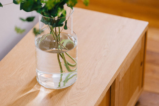 口が広くて活けやすい リューズガラス フラワーベース ネック