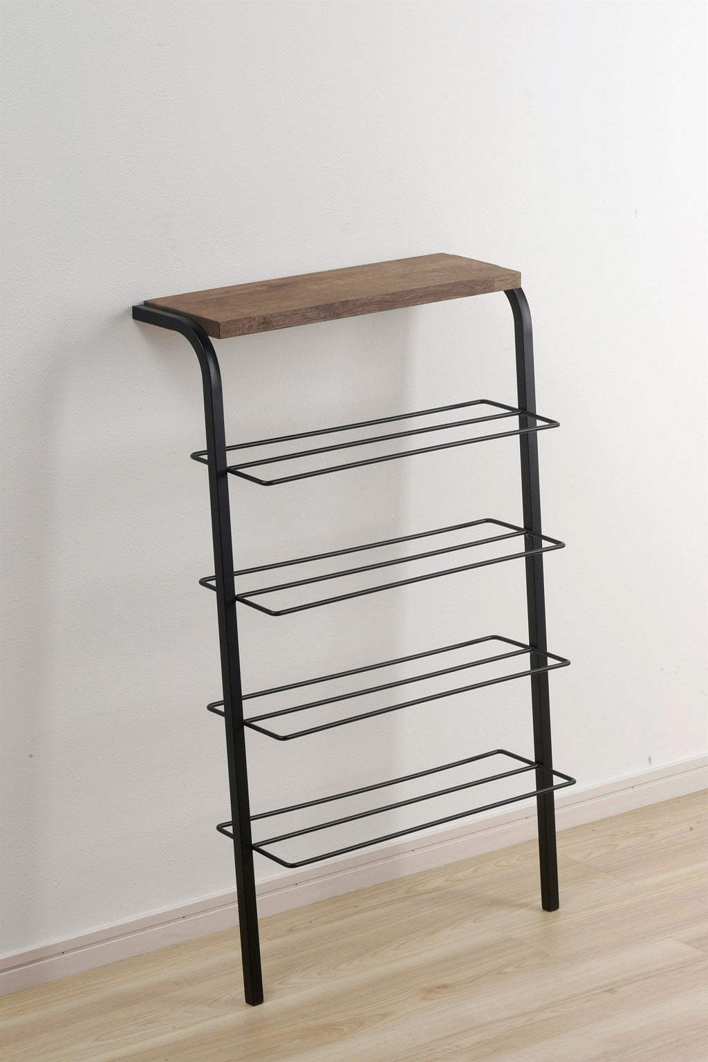 天板付き立てかけシューズラック 4段 燕三条 日本製