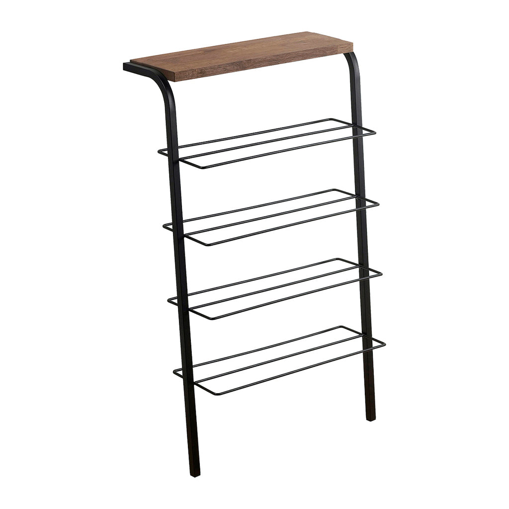 天板付き立てかけシューズラック 4段 燕三条 日本製