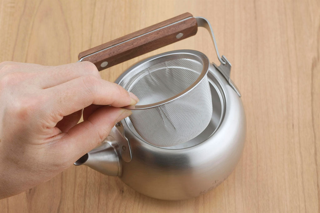 茶考具 2点Dセット（急須 木柄・茶筒） ステンレス製 日本製
