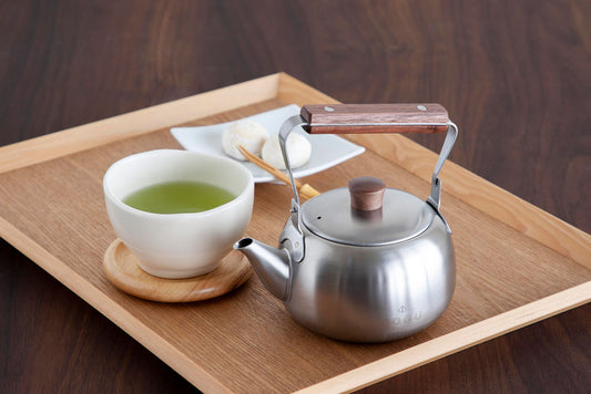 茶考具 急須 木柄 茶こし付き ステンレス製 日本製