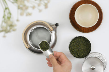 茶考具 平型急須 つる手 茶こし付き ステンレス製 日本製